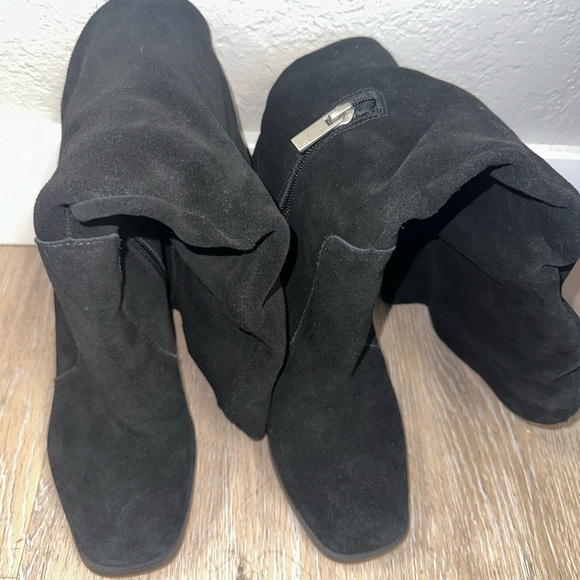 Splendid Womens Boots Solid Black Size 6 Suede Block Heel Knee High - Picture 11 of 14